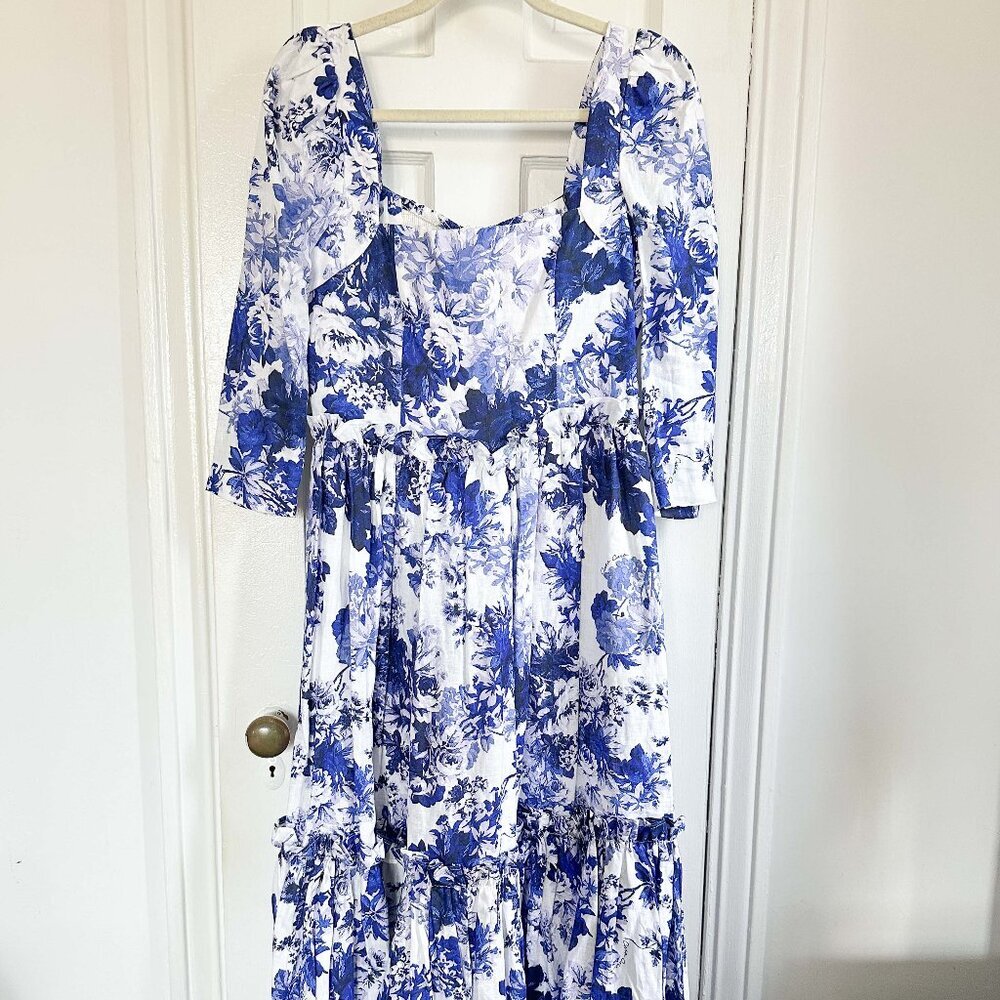 NWT Cara Cara x Tuckernut Blue Hill Dress Nordic Fields Blue Size 8 - Picture 3 of 7